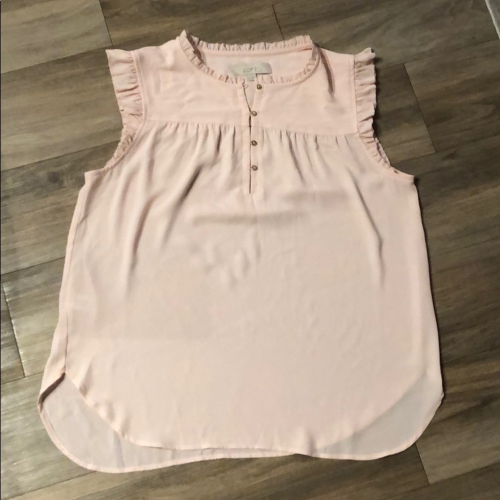 Loft soft pink Henley shell.